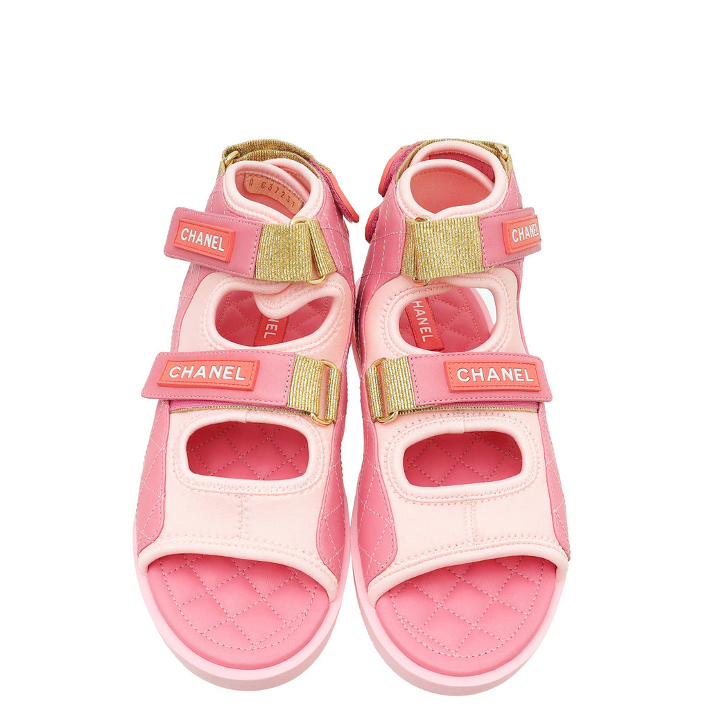 Chanel Pink Gladiator Sandal 39