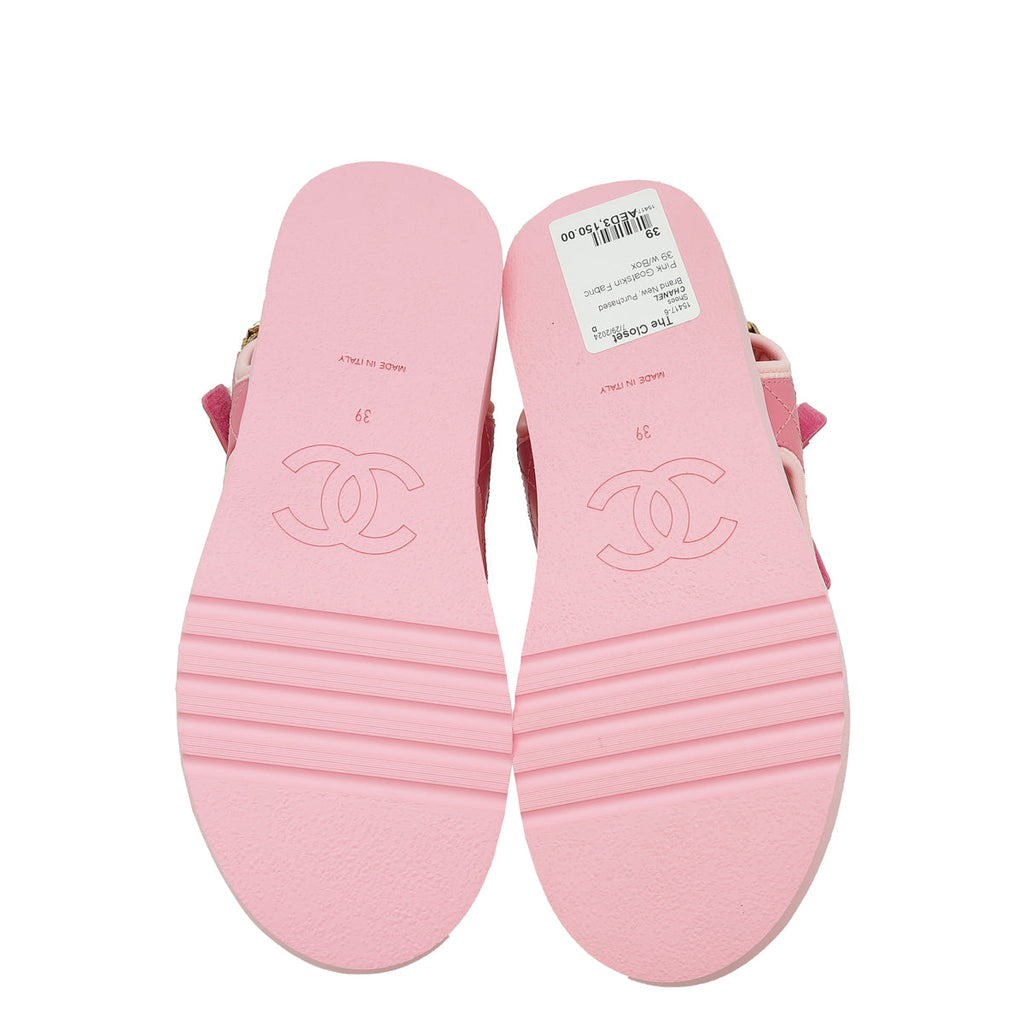 Chanel Pink Gladiator Sandal 39