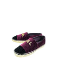 Chanel Bicolor Velvet Logo Cap Toe Espadrille 39