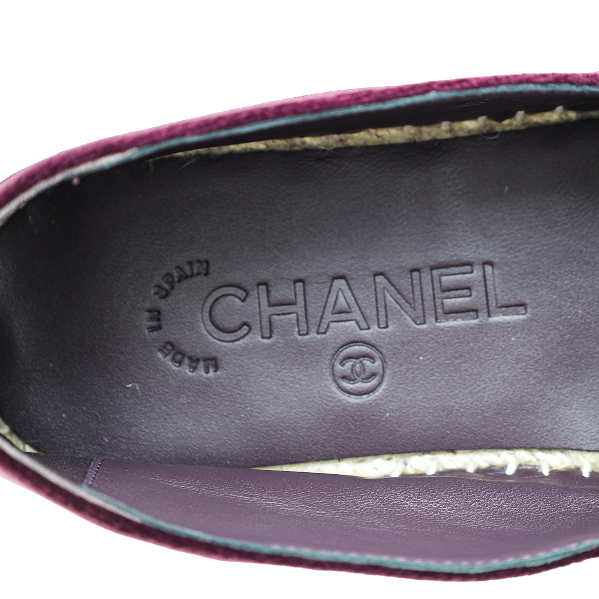 Chanel Bicolor Velvet Logo Cap Toe Espadrille 39