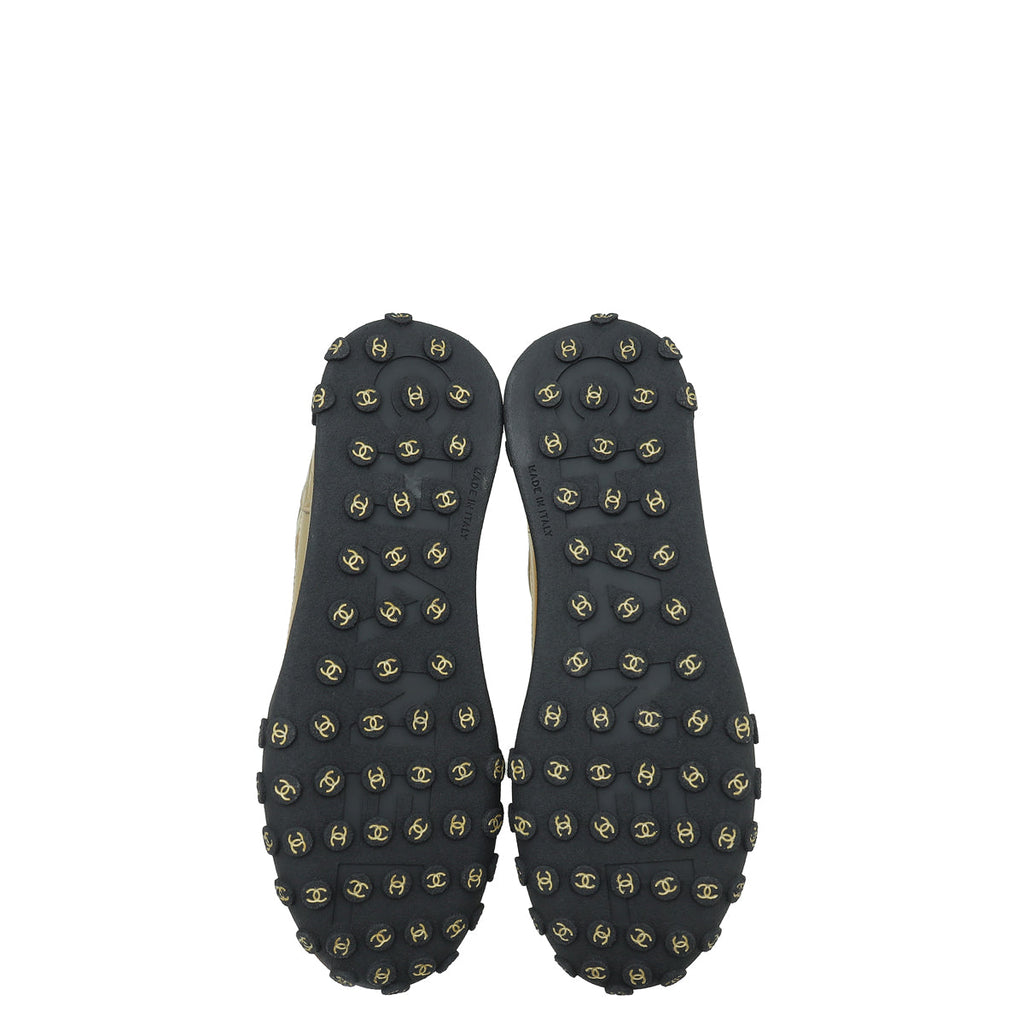 Chanel Bicolor Logo CC Lace Up Sneakers 40