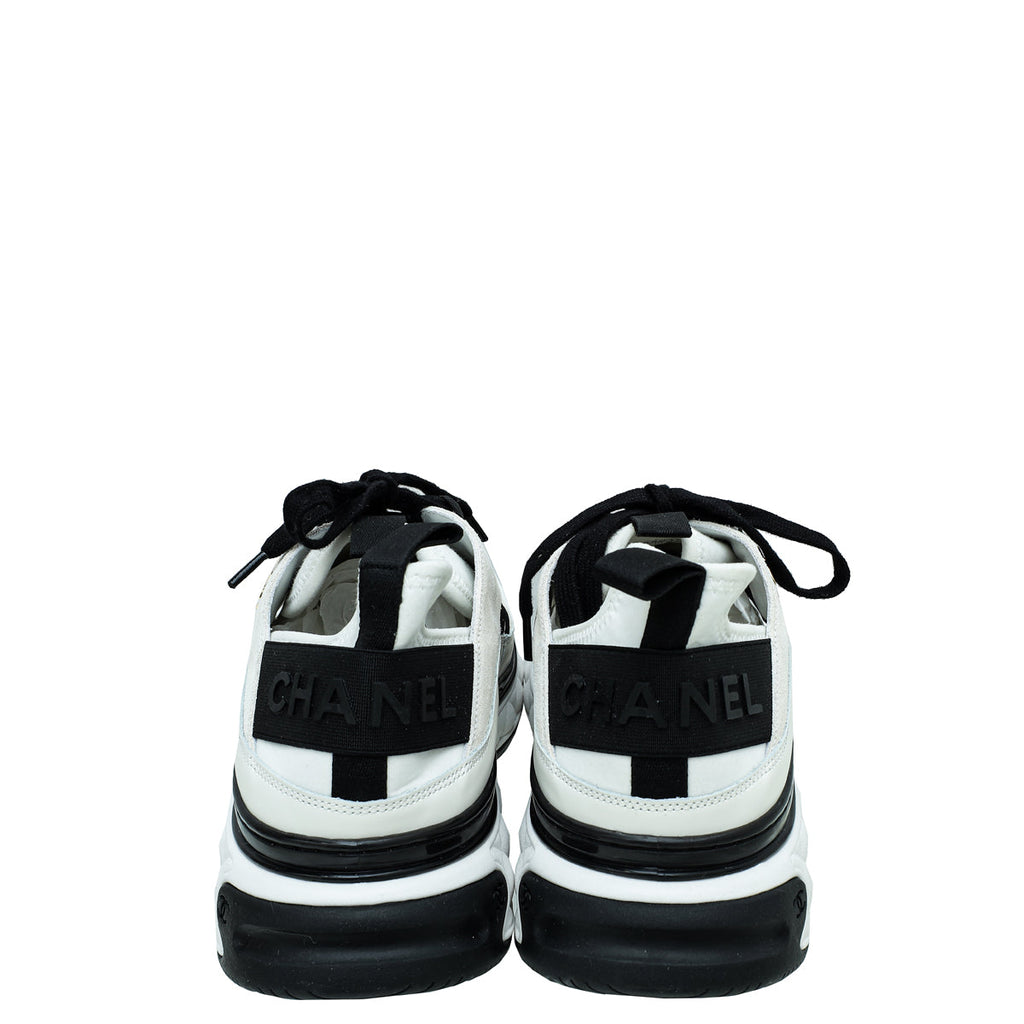 Chanel Bicolor CC Lace Up Sneakers 42