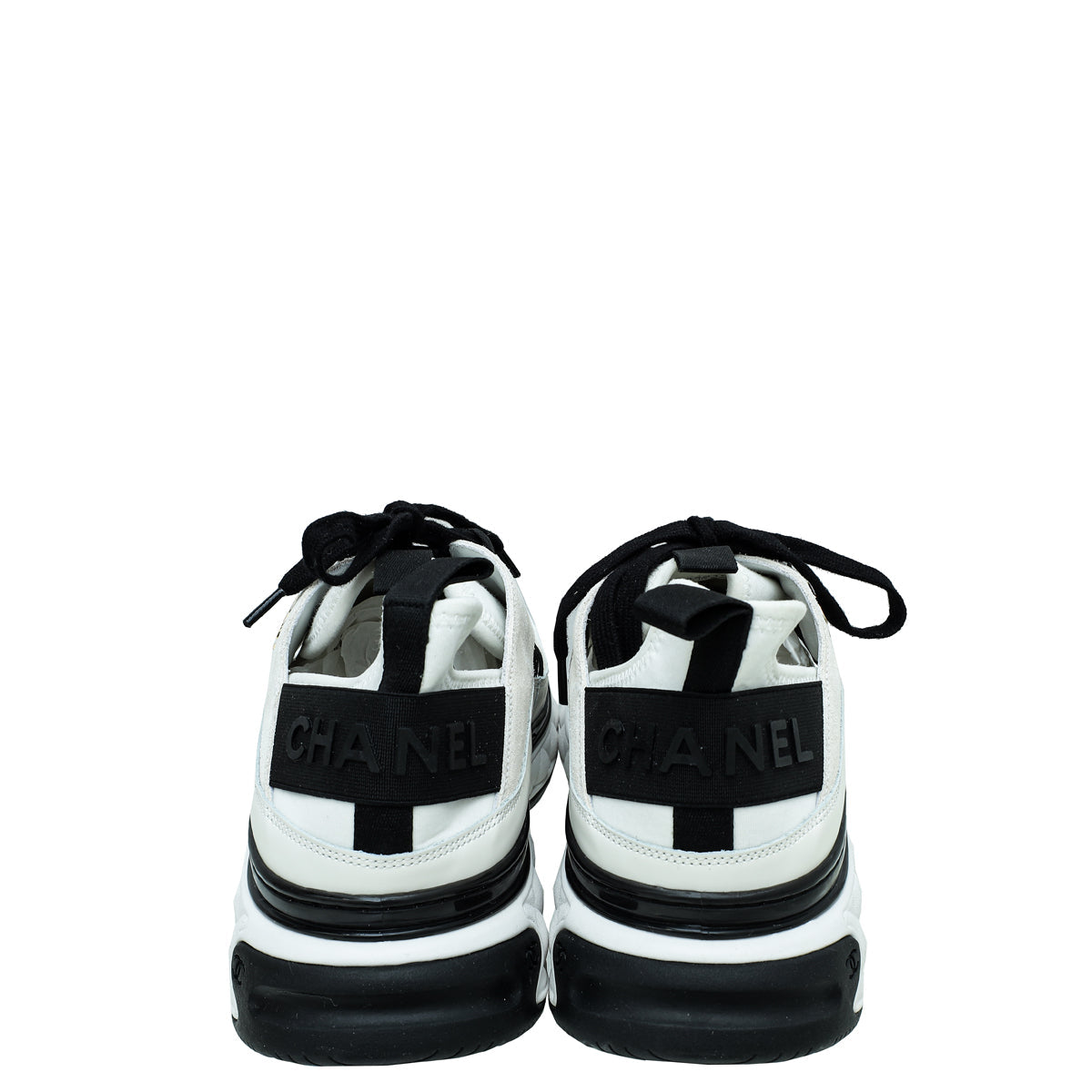 Chanel Bicolor CC Lace Up Sneakers 42