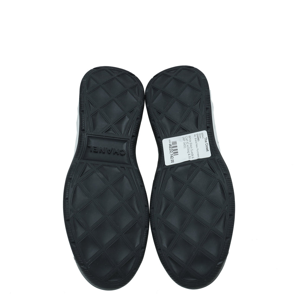 Chanel Bicolor CC Lace Up Sneakers 42
