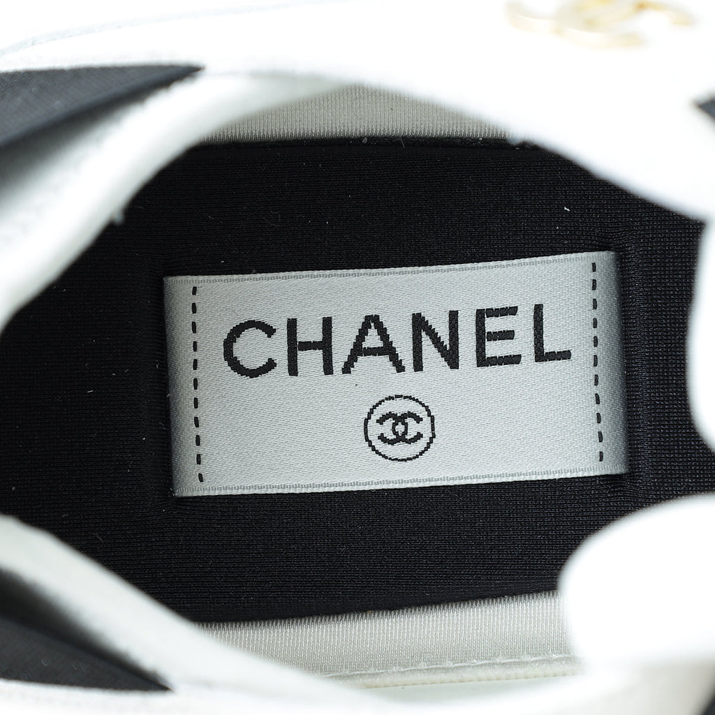 Chanel Bicolor CC Lace Up Sneakers 42