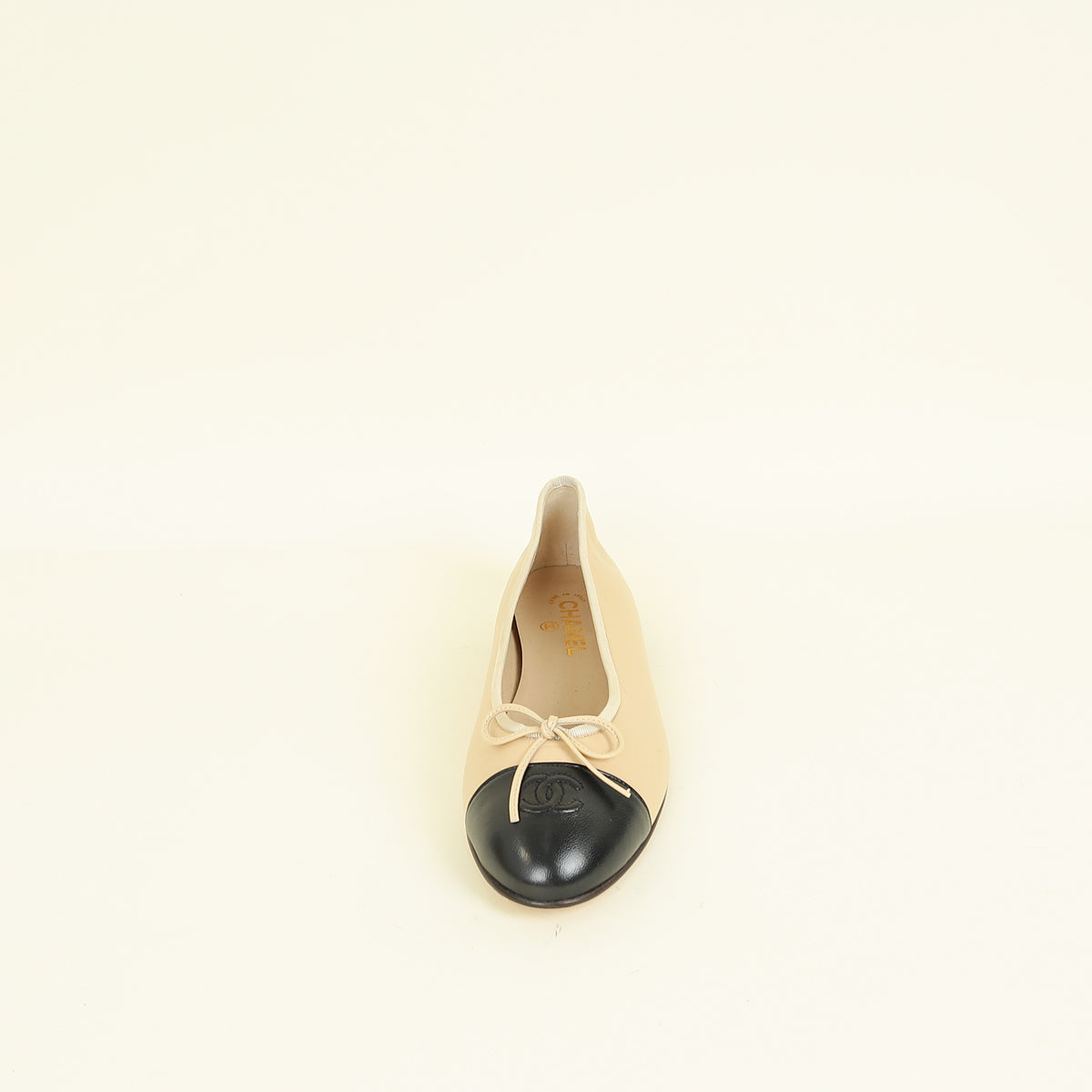 Chanel Bicolor CC Cap Toe Flat Ballerina 42
