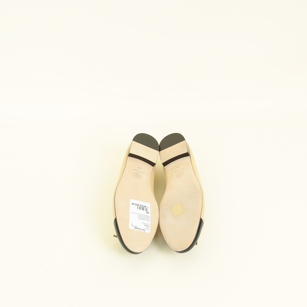 Chanel Bicolor CC Cap Toe Flat Ballerina 42
