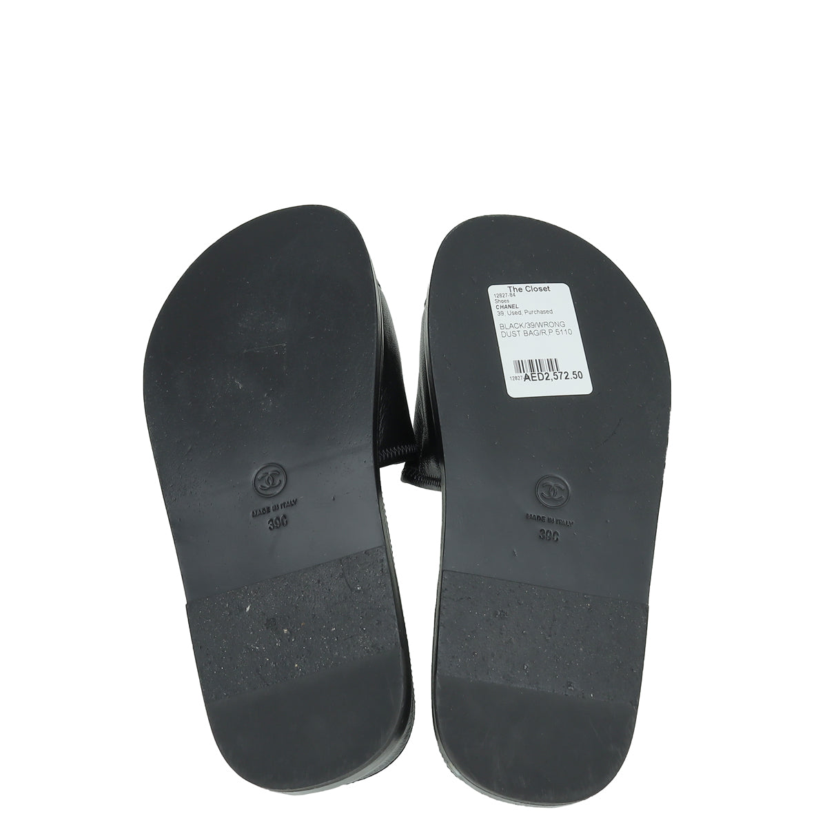 Chanel Black Logo Slide Mules 39
