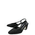 Chanel Black Fabric Lurex Slingback Pumps 35.5