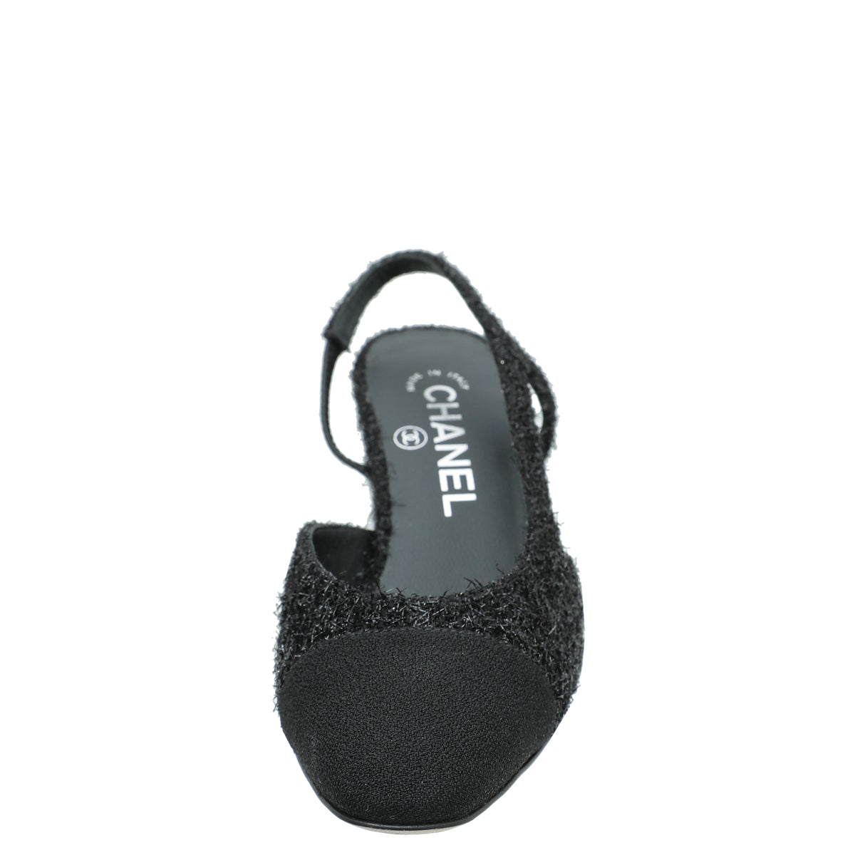 Chanel Black Fabric Lurex Slingback Pumps 35.5