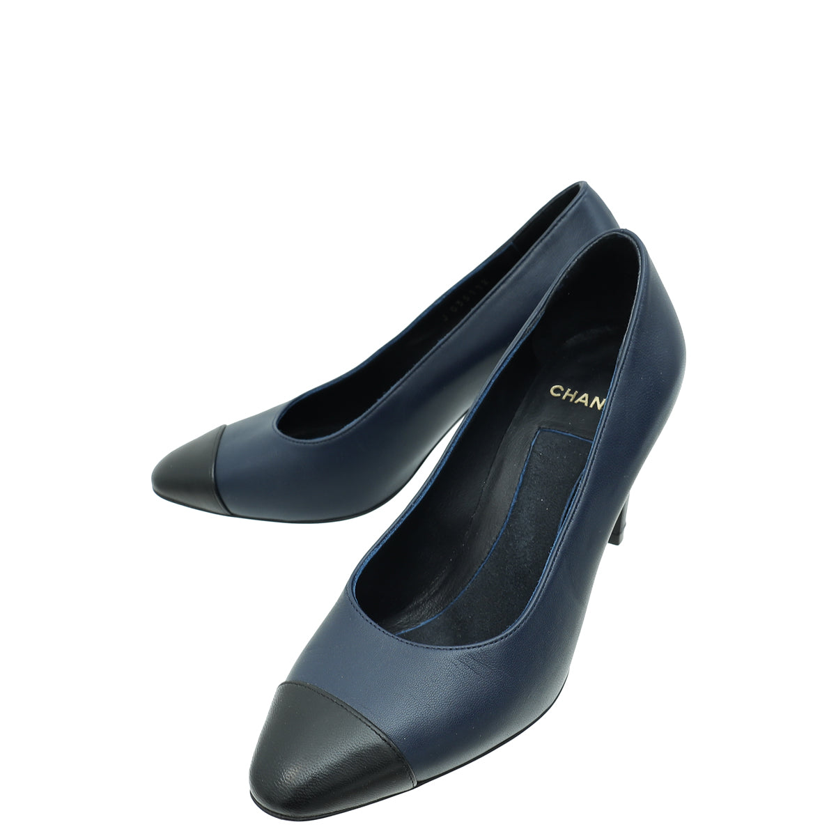 Chanel Bicolor CC Signature Metal and Pearl on Heel Pumps 35