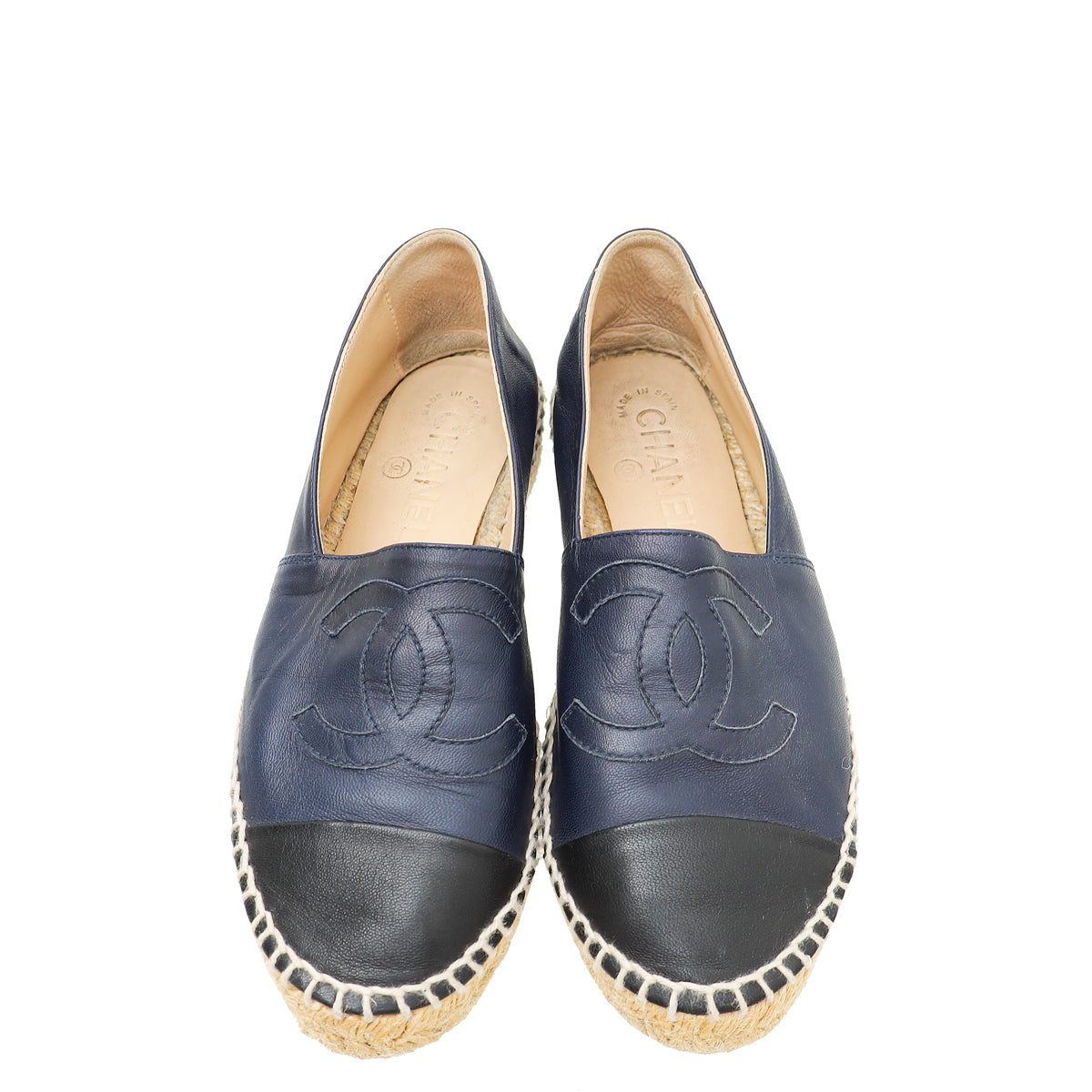 Chanel Bicolor CC Cap Toe Espadrille 35