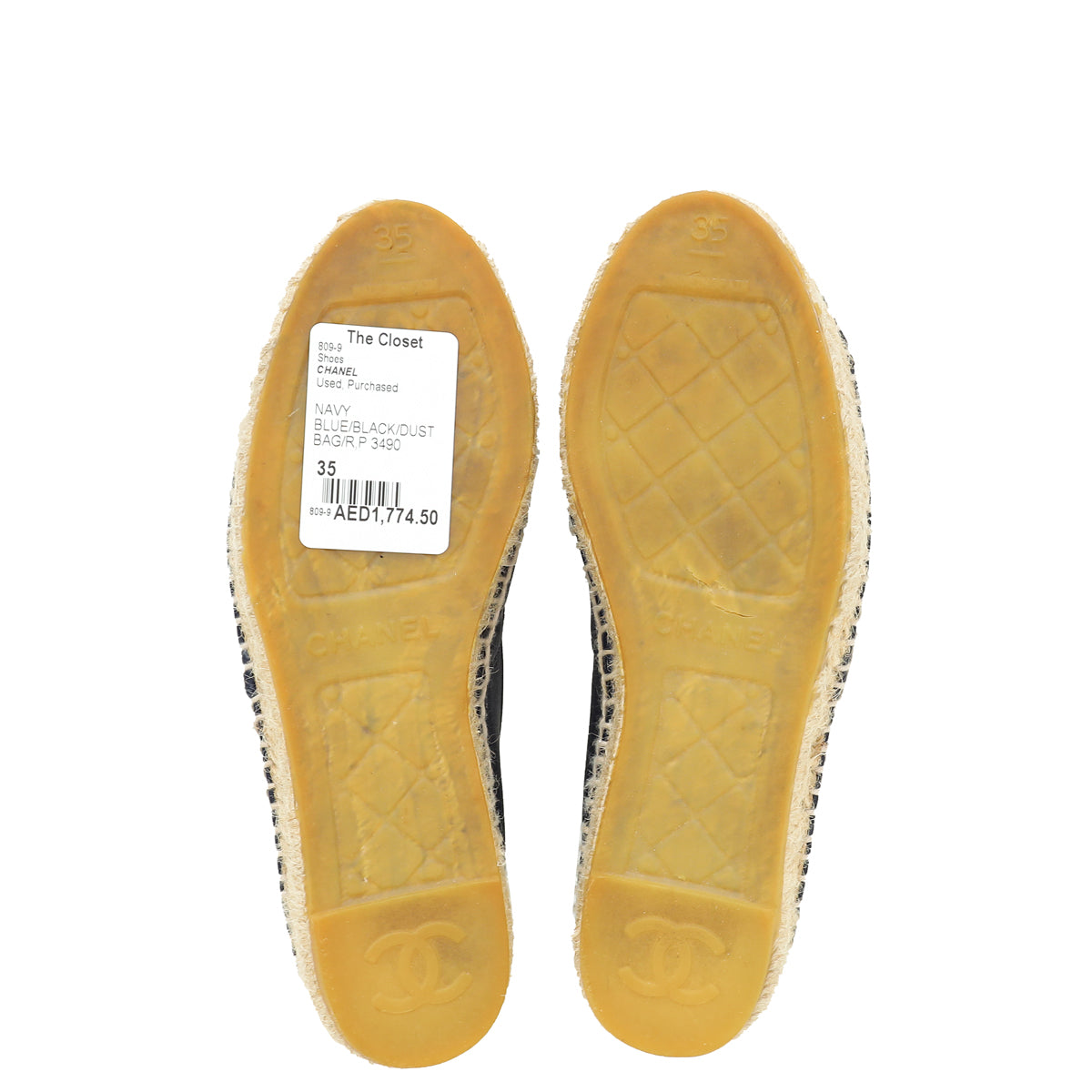 Chanel Bicolor CC Cap Toe Espadrille 35
