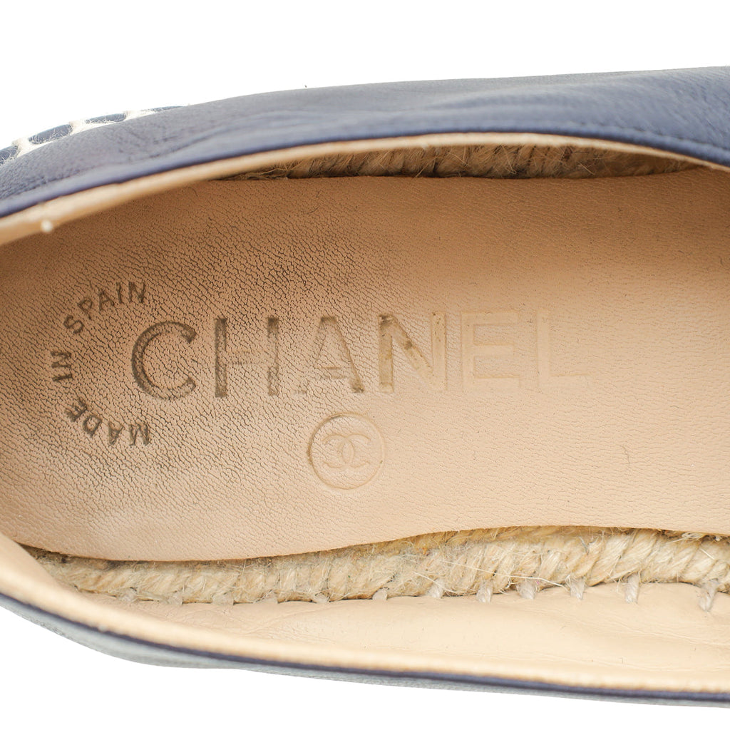 Chanel Bicolor CC Cap Toe Espadrille 35