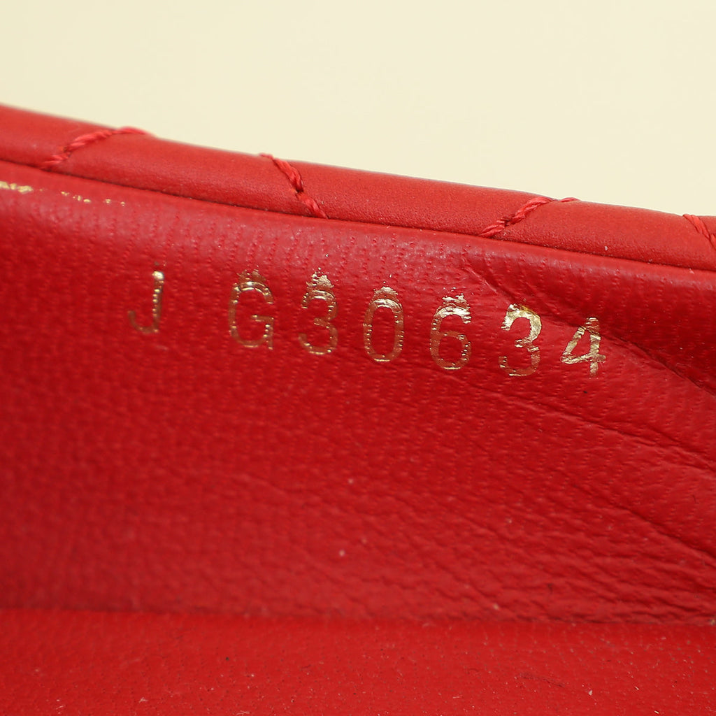 Chanel Red CC Cap Toe Ballet Flats 36.5