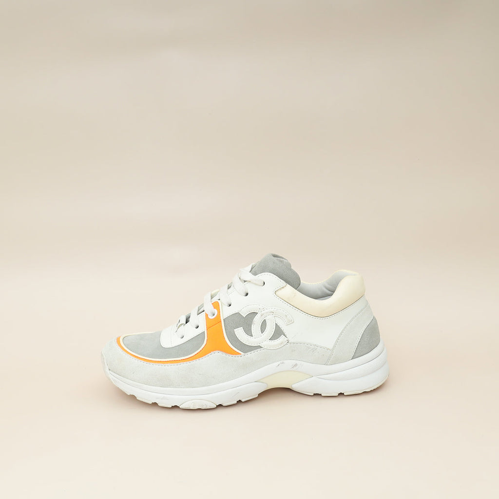 Chanel Tricolor CC Trainer Sneaker 36.5