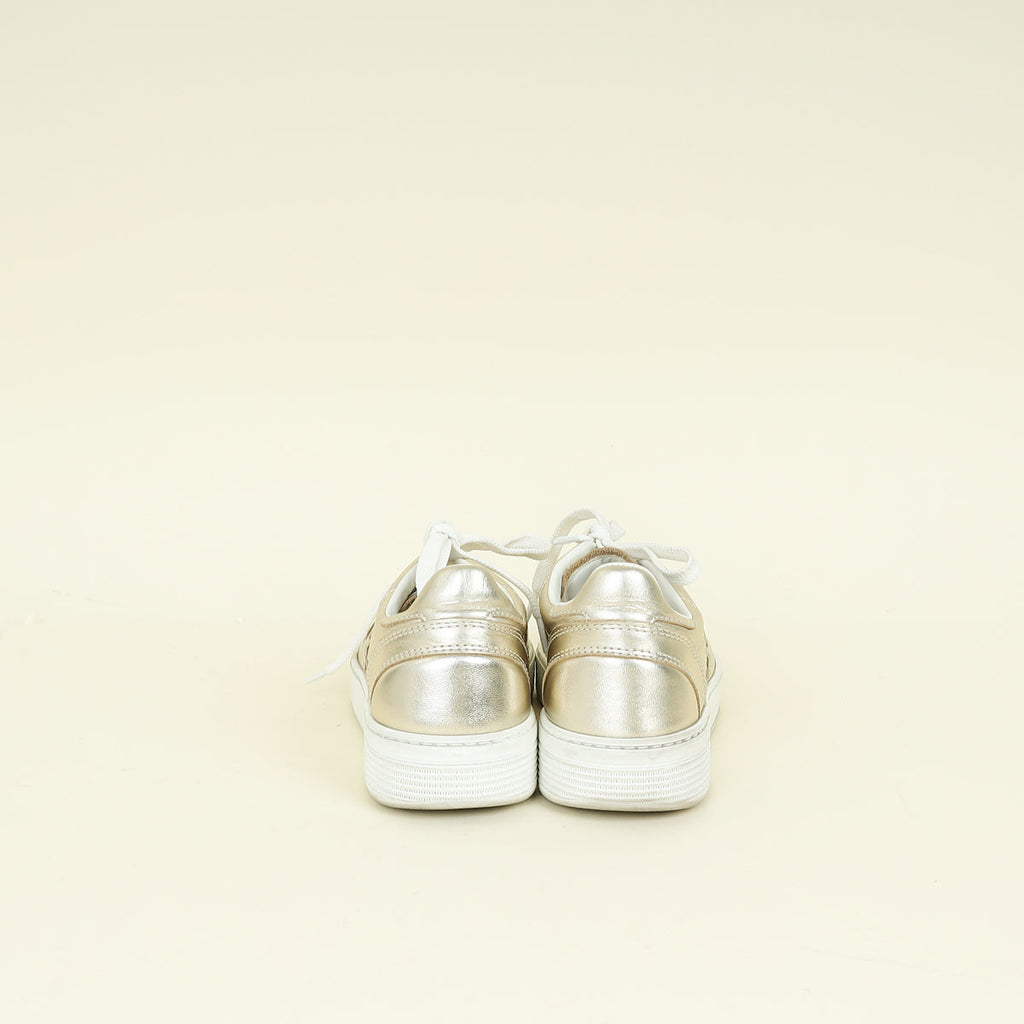 Chanel Metallic Gold CC Trainer Sneaker 36.5