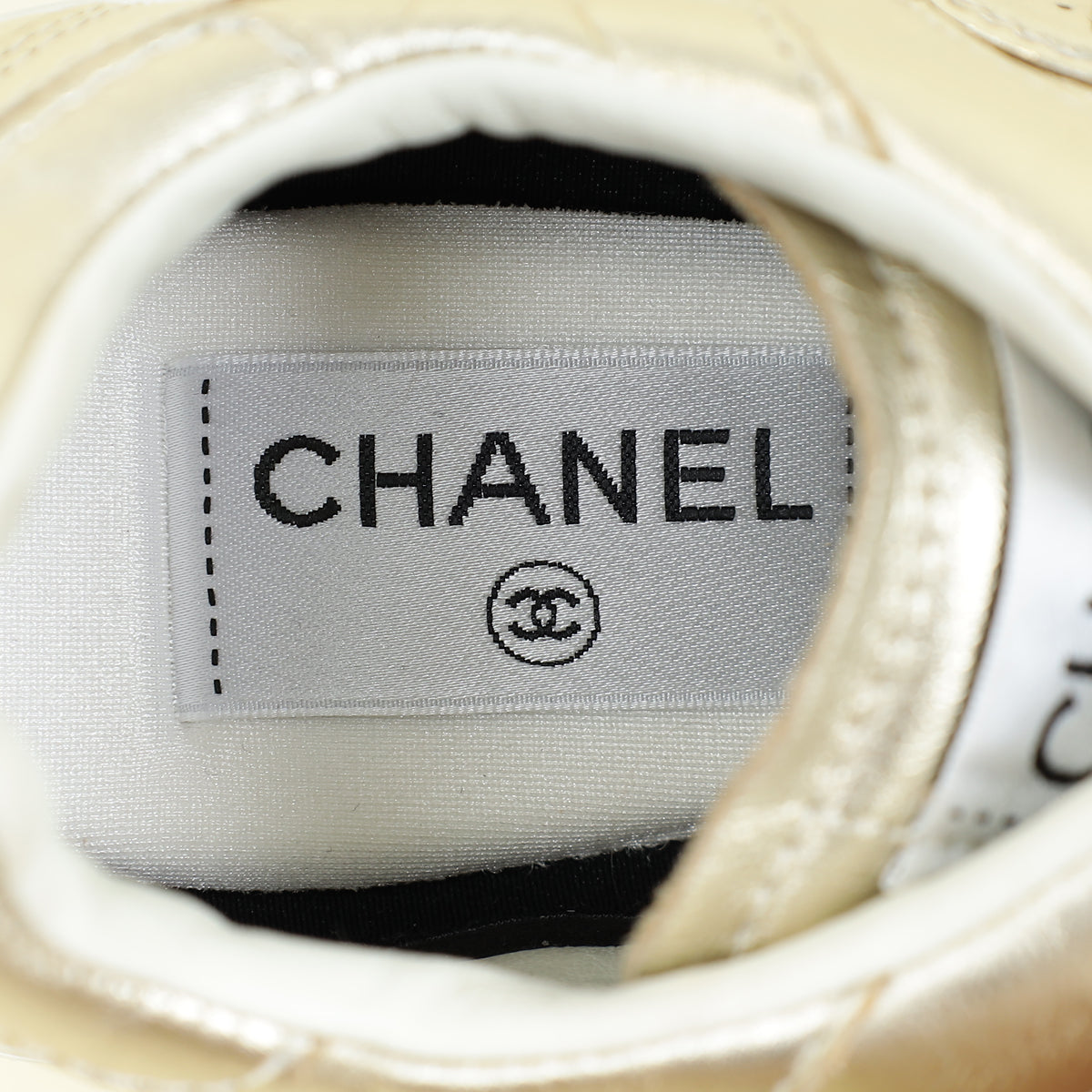 Chanel Metallic Gold CC Trainer Sneaker 36.5