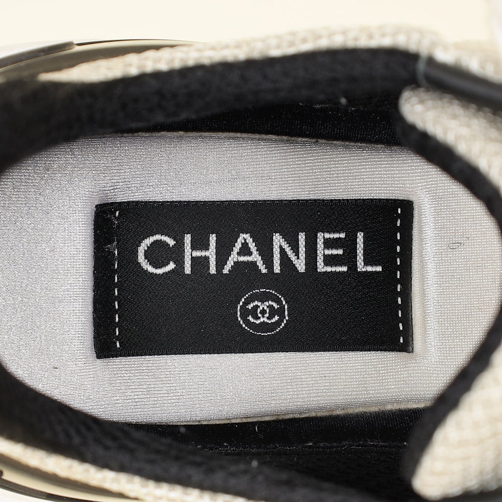 Chanel Beige CC Embroidered Mesh Sneaker 36.5