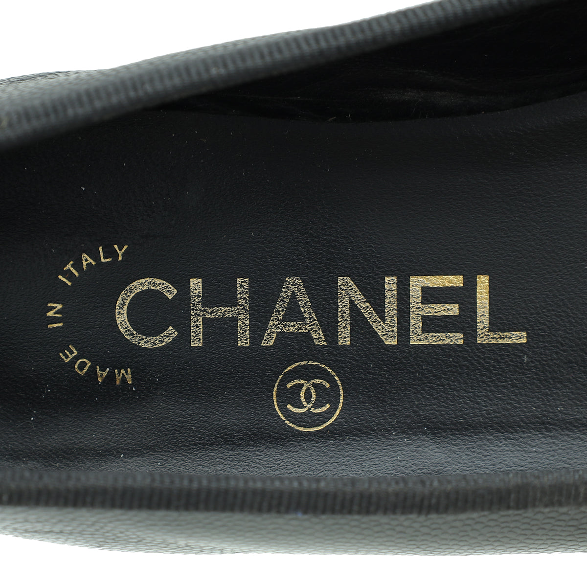 Chanel Black CC Cap Toe Bow Flat Ballerina 36.5