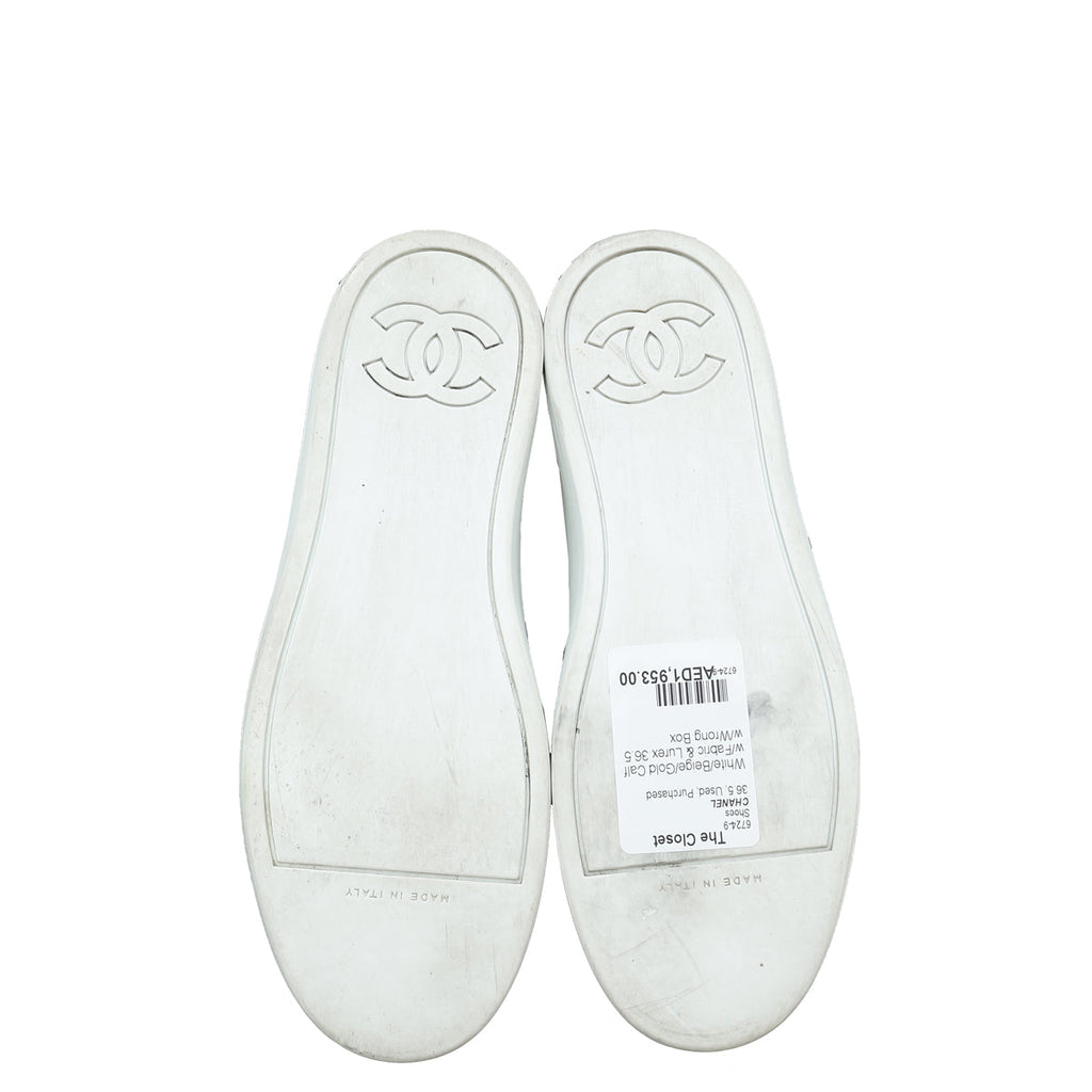 Chanel Multicolor CC High Cut Sneakers 36.5