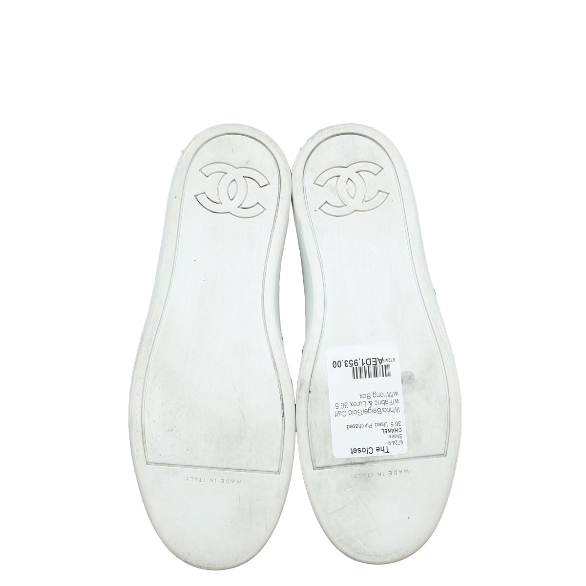 Chanel Multicolor CC High Cut Sneakers 36.5
