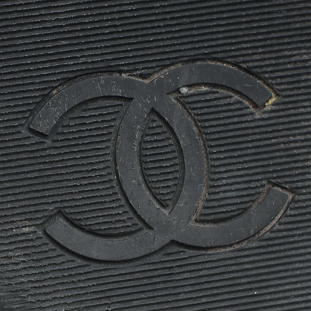 Chanel Black CC Espadrille Mule Sandals 36