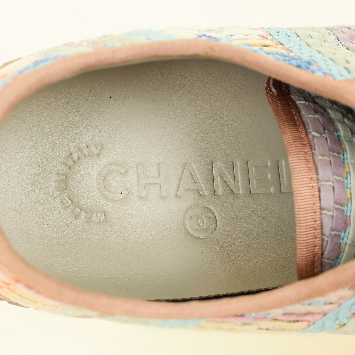Chanel Multicolor CC Woven Tweed Low Top Sneakers 36
