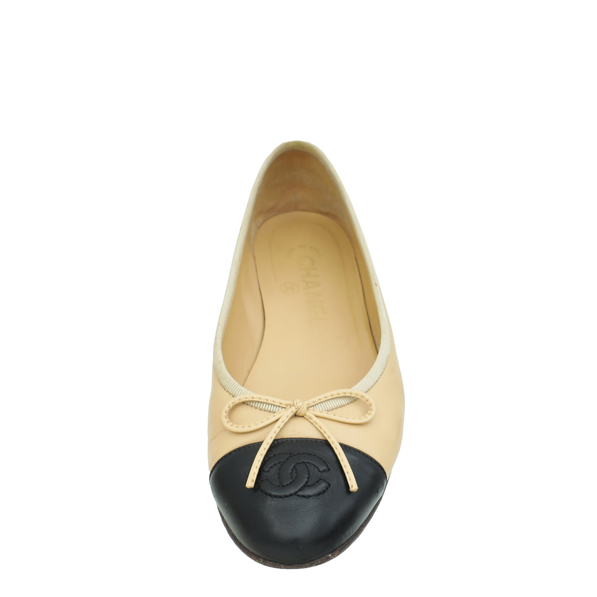 Chanel Bicolor CC Cap Toe Ballet Flats 36
