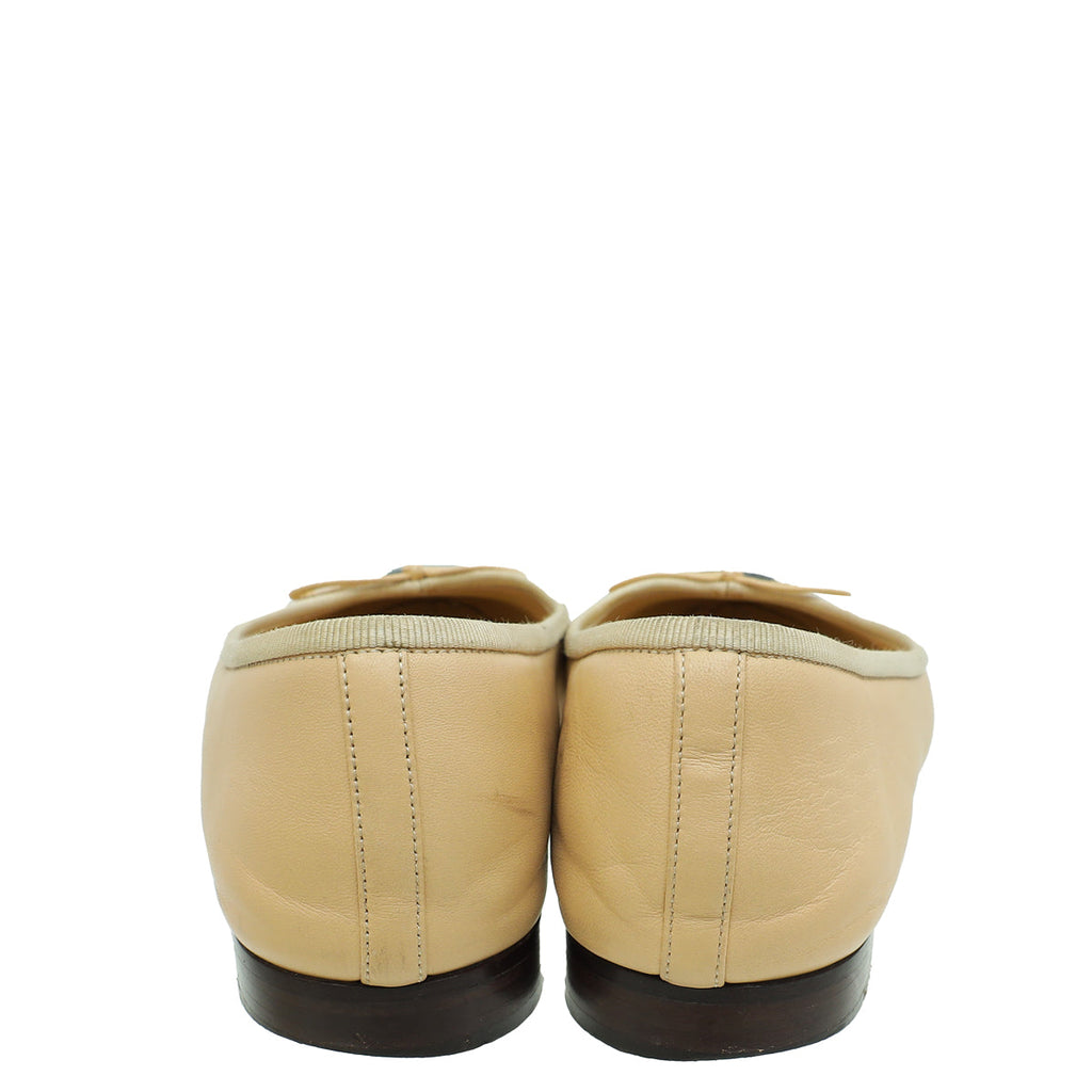 Chanel Bicolor CC Cap Toe Ballet Flats 36