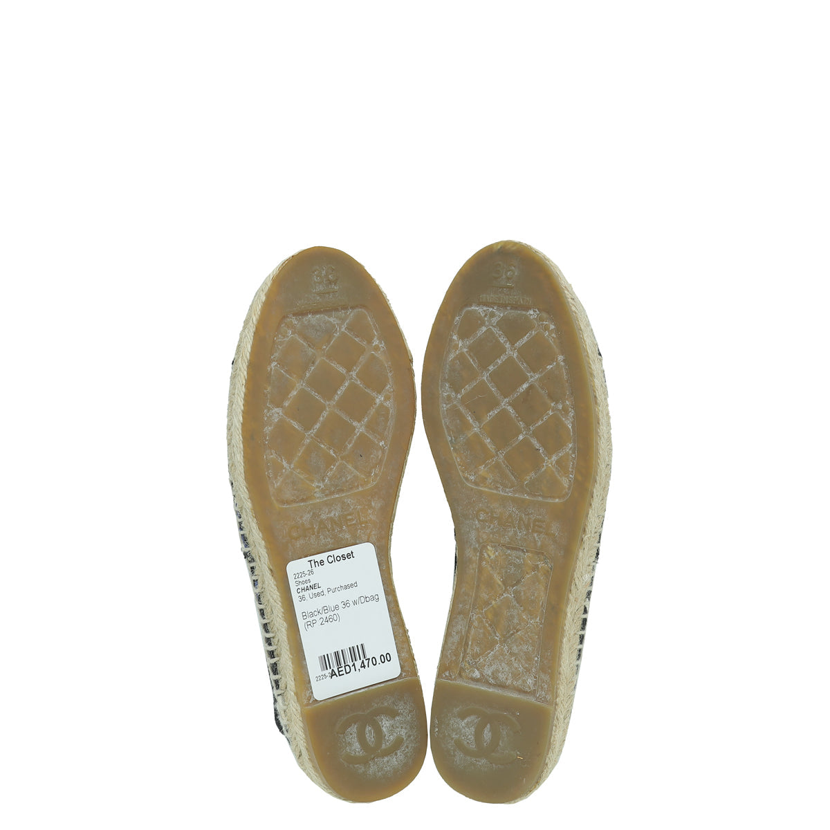 Chanel Multicolor CC Diamond Quilted Print Canvas Espadrille Flats 36