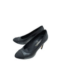 Chanel Black Cap Toe CC Pumps 36