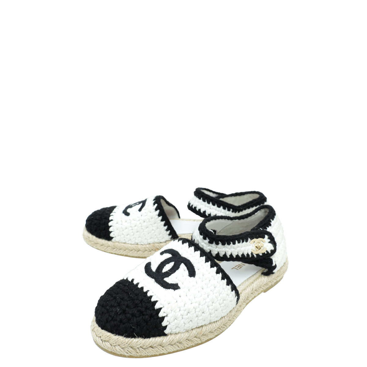 Chanel Bicolor Knit Cotton Espadrille 36