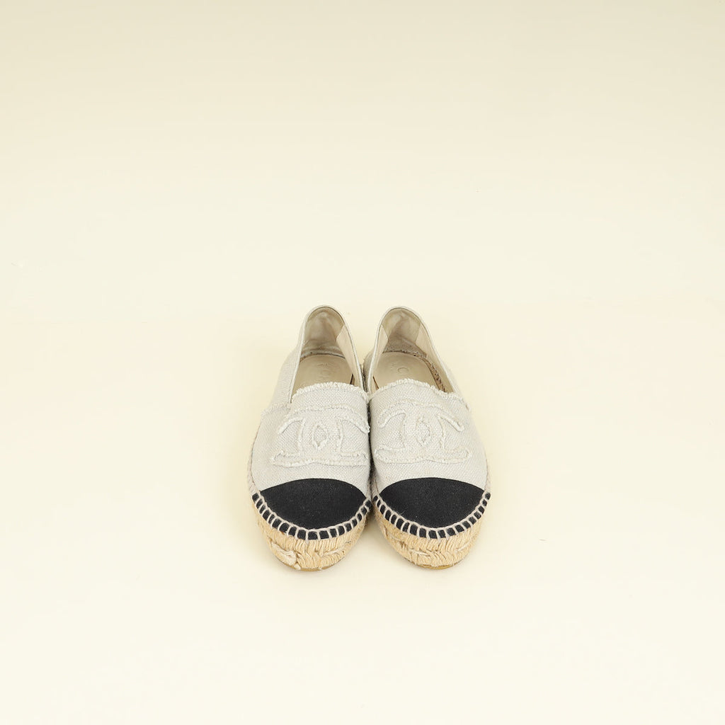 Chanel Bicolor CC Cap Toe Espadrille 36