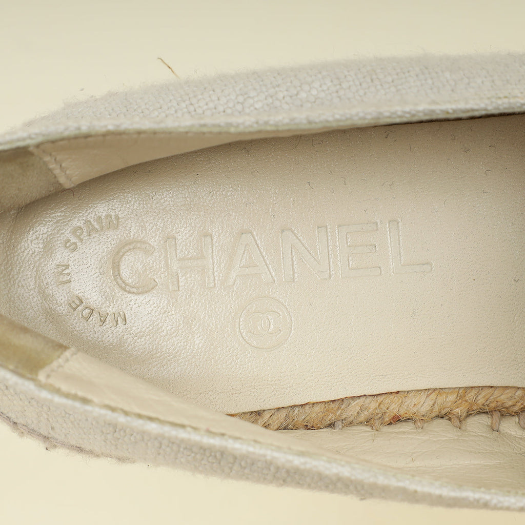 Chanel Bicolor CC Cap Toe Espadrille 36