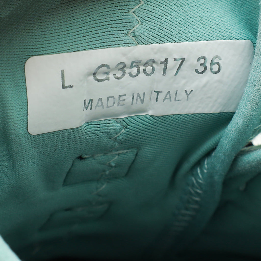 Chanel Mint CC Fabric and Suede Trainer Sneaker 36