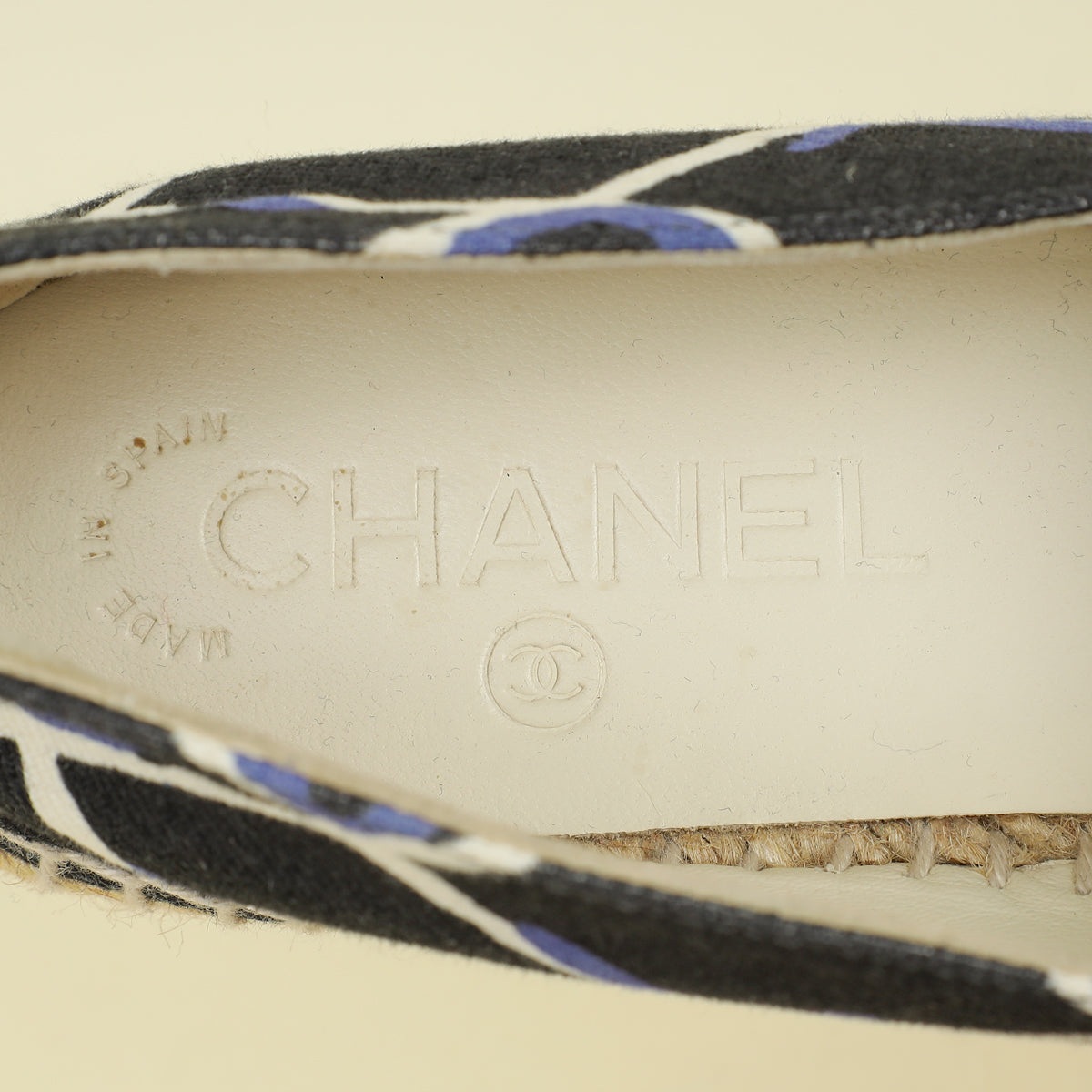Chanel Bicolor CC Diamond Quilted Print Espadrille Flats 36