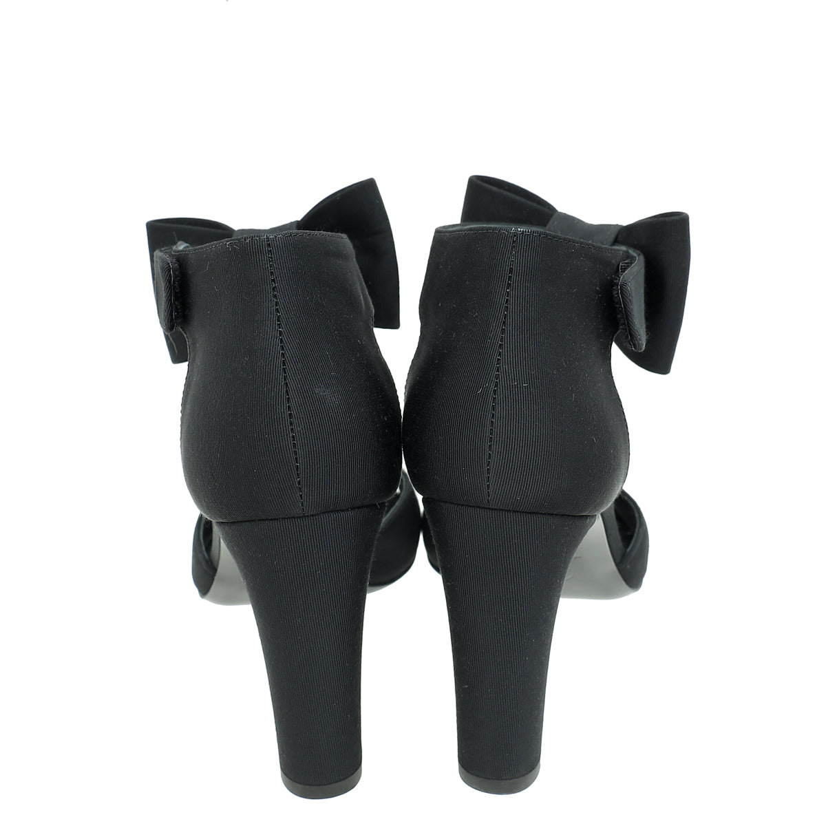 Chanel Black CC Crystal Bow Ankle Sandal 37.5