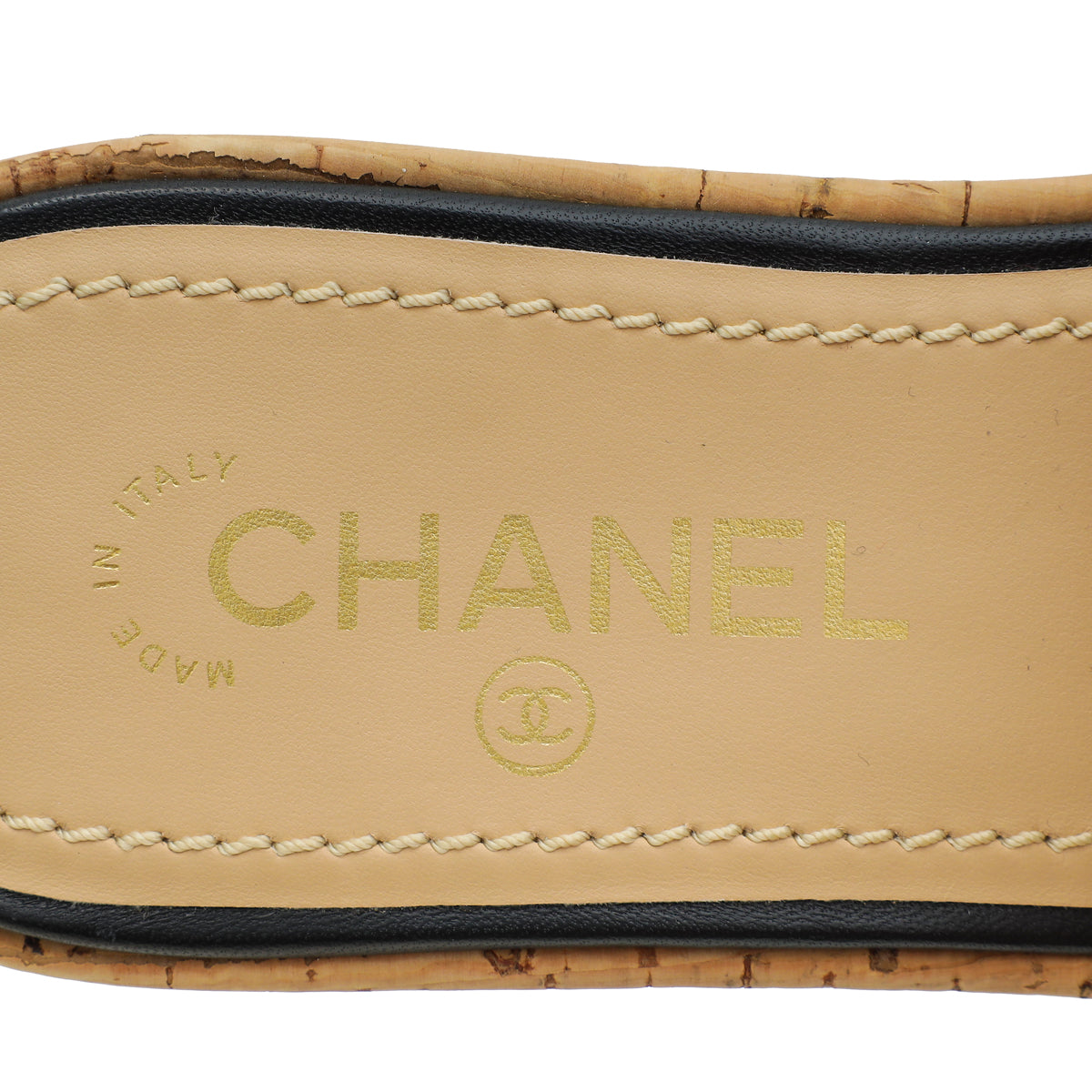 Chanel Beige Chanel Logo Mules Sandals 37.5