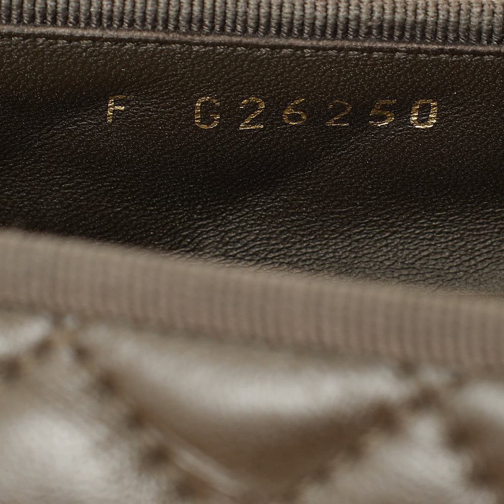 Chanel Brown CC Cap Toe Quilted Flat Ballerina 37.5