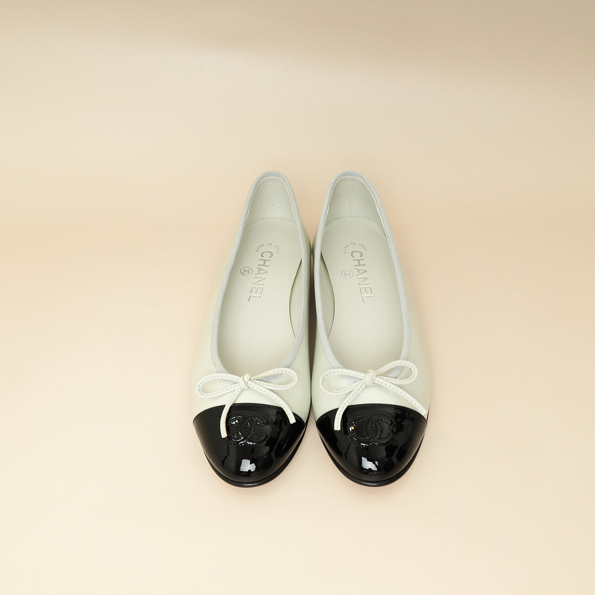 Chanel Bicolor Cap Toe Ballet Flats 37.5