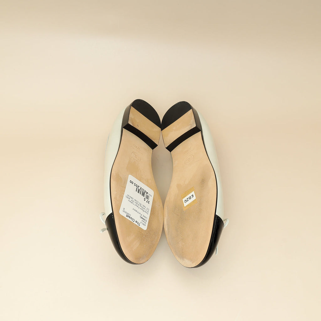 Chanel Bicolor Cap Toe Ballet Flats 37.5