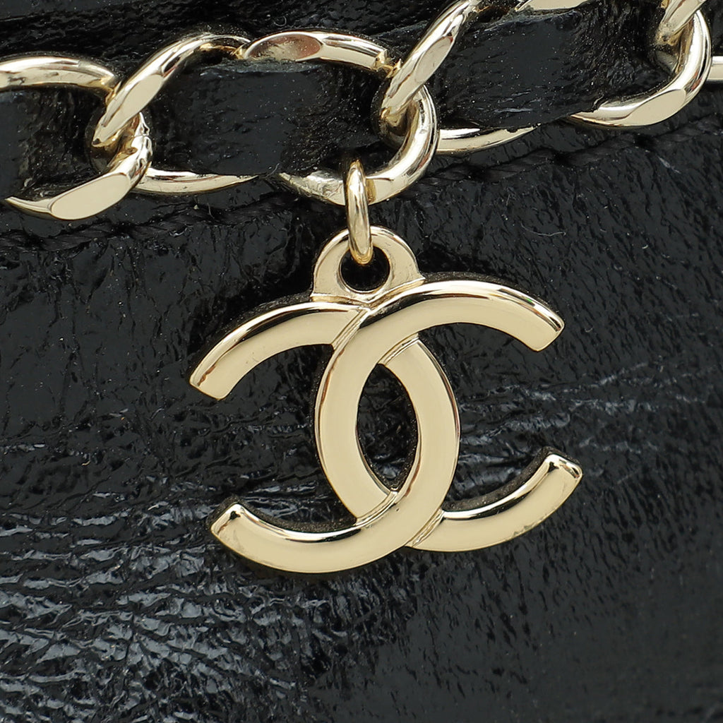 Chanel Black CC Cap Toe Chain High Boots 37.5