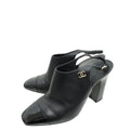 Chanel Black Slingback Heeled Mules 37.5