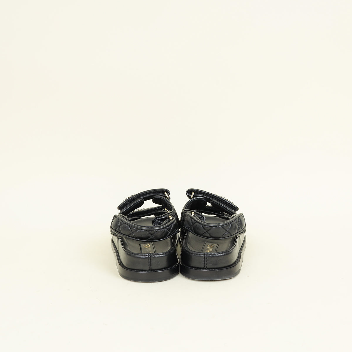 Chanel Black CC Quilted Dad Sandal 37.5