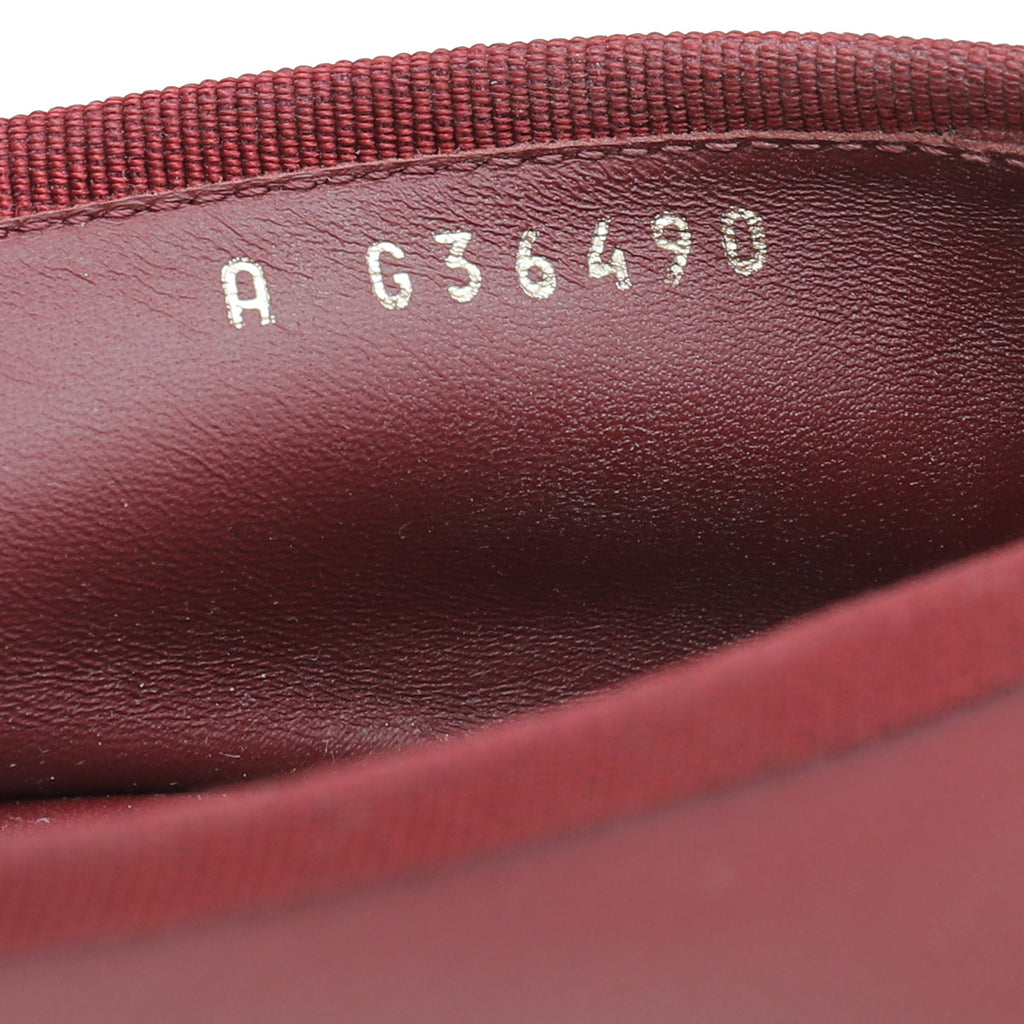 Chanel Burgundy CC Cap Toe Flat Ballerina 37.5
