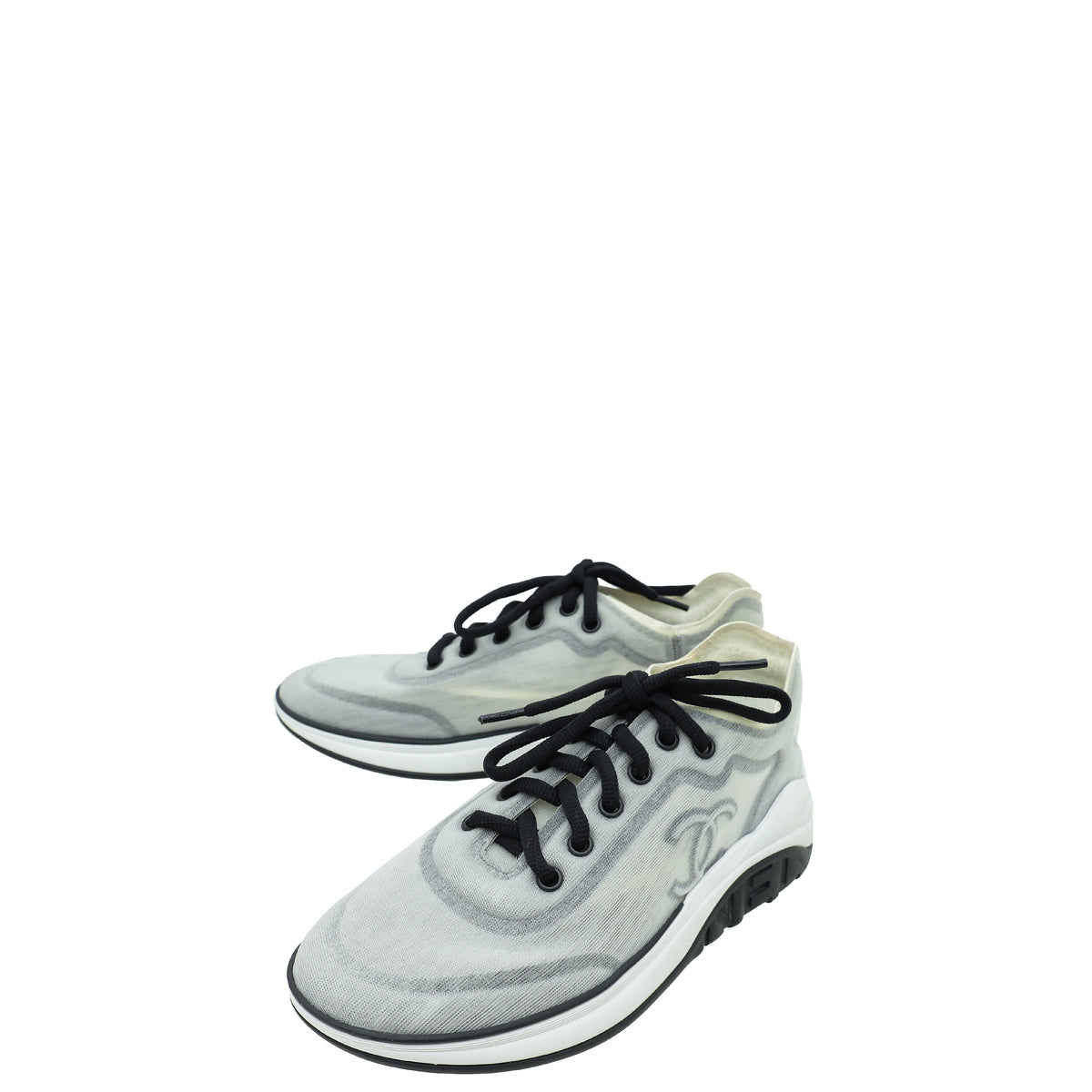 Chanel Bicolor CC Mesh Trainer Sneaker 37