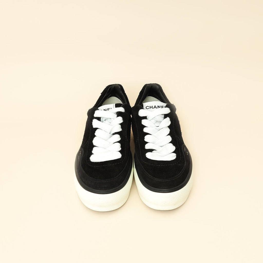 Chanel Bicolor CC Suede Sneaker 37