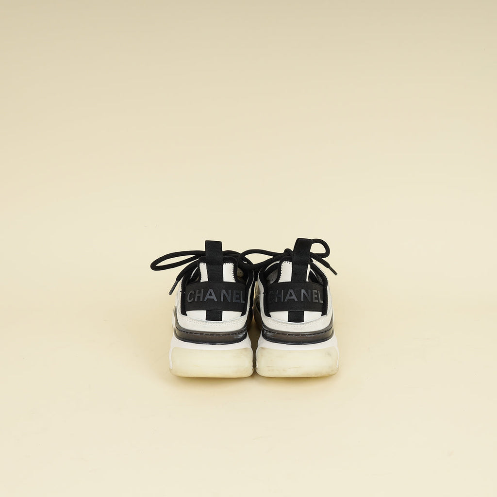 Chanel Bicolor CC Lace Up Sneakers 37.5