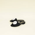 Chanel Bicolor CC Camellia Flower Slide Sandal 37